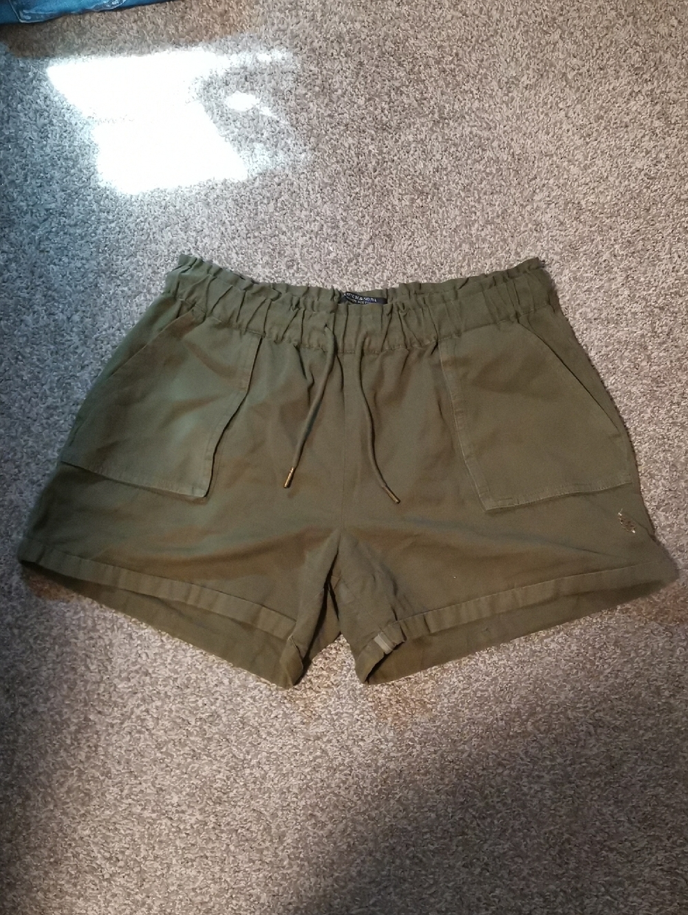 Women’s Olive Green Drawstring Utility Shorts